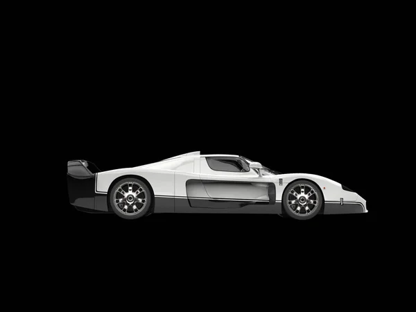 Schwarz-weiß genial Konzept Supersportwagen - Seitenansicht — Stockfoto