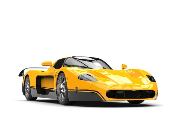 Fekete és sárga félelmetes koncepció szuper autó — Stock Fotó