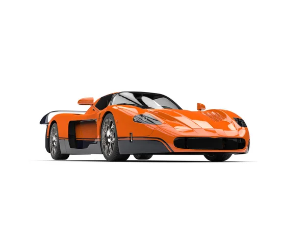 Concepto naranja carrera super coche con calcomanías negras - plano de estudio — Foto de Stock