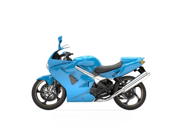 Bicicleta super esportiva azul moderna - vista lateral — Fotografia de Stock