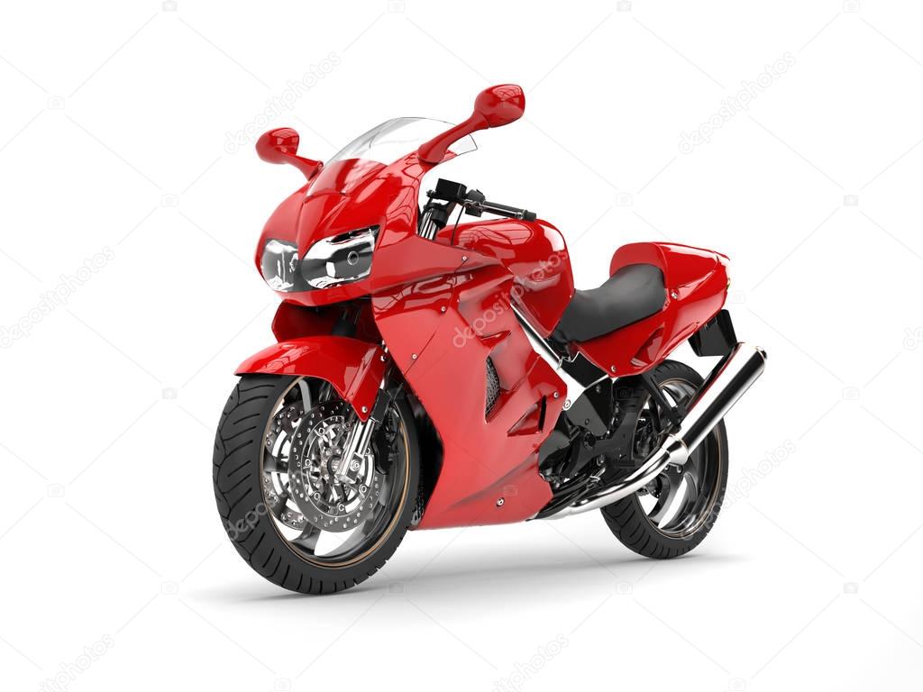 Modern red sports bike