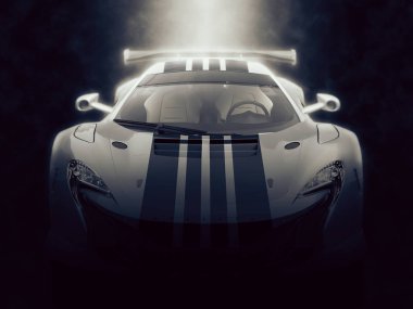 Kentsel spor supercar - epik - 3d çizim ışık