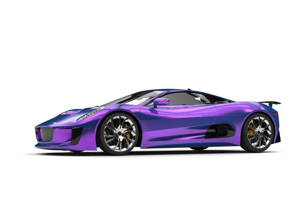 Metallic rich purple sports car - side view — Stok Foto