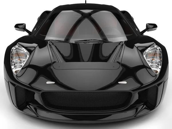 Елегантний чорний супер спорткар екстремальний крупним планом постріл — стокове фото