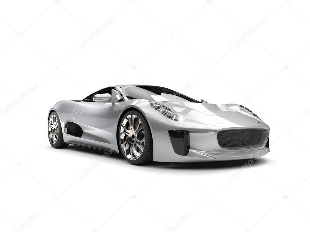 Super silver elegant sports car - beauty shot