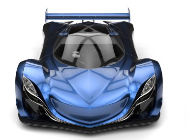 Metalik Mavi korku veren konsept süper araba