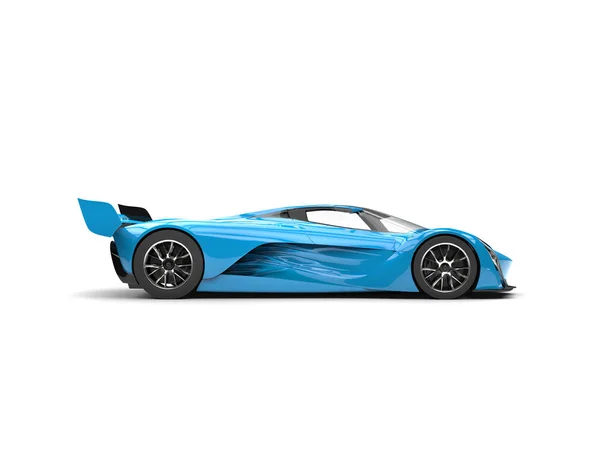 Blu azzurro super auto da corsa - vista laterale — Foto Stock