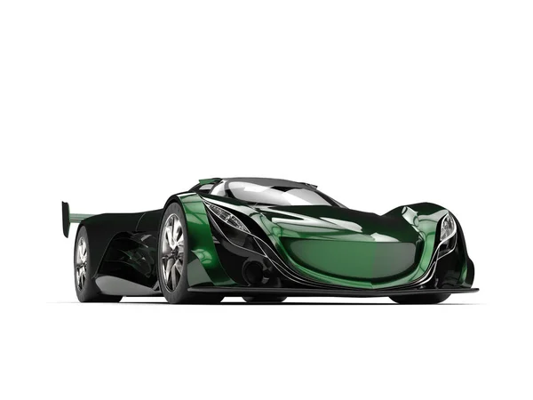 金属绿色可怕的概念超级汽车 — 图库照片