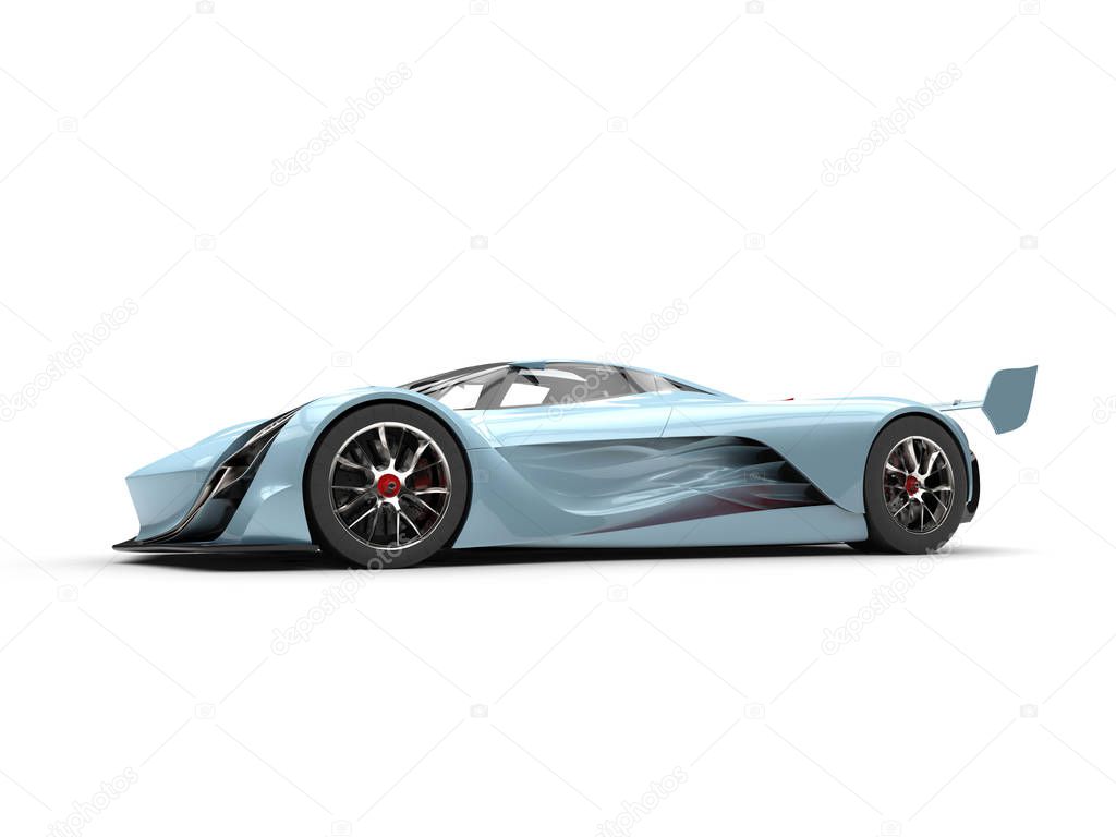 Beau blue concept super car