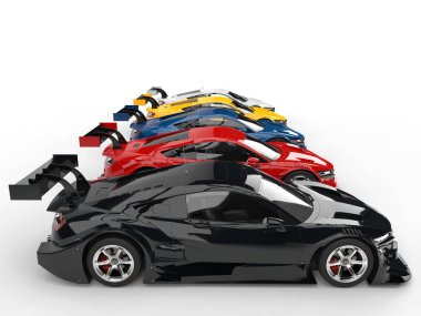 Modern süper renkli spor konsept otomobiller - yan görünüm