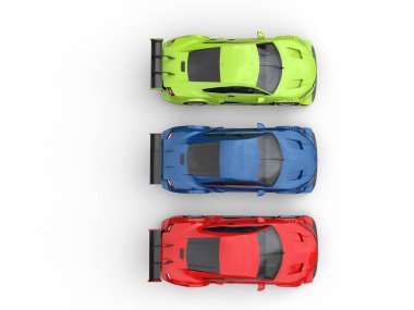 Konsept otomobiller - görünüm en iyi modern R G B süper spor