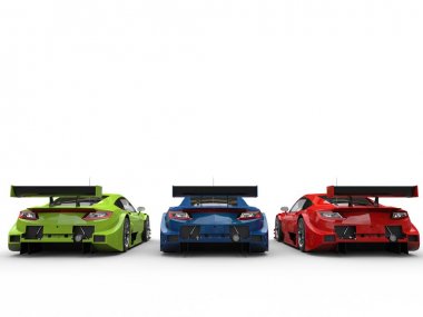 Konsept otomobiller - arkadan görünüm R G B modern süper spor