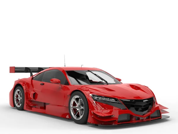 Rich red modern super sports car - studio shot