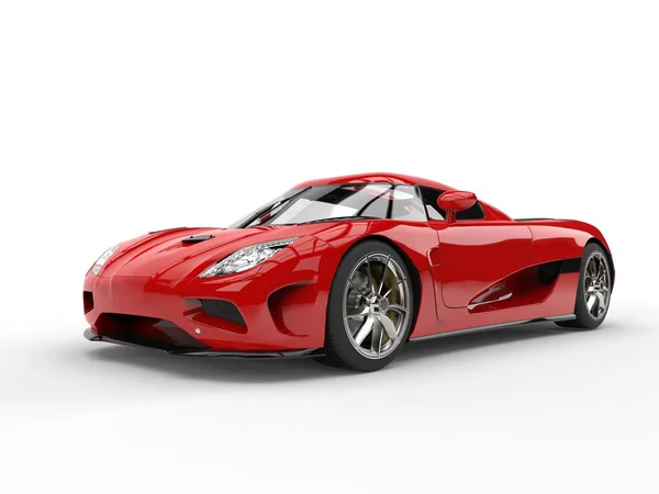 Krásné šarlatové červené futuristické sportovní auto — Stock fotografie