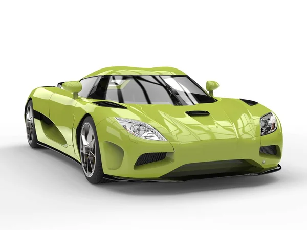 Fluorescent yellow green modern super sports car concept — Stock Photo, Image