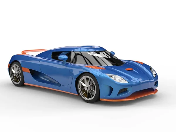 Concept génial voiture de course - peinture bleue et orange — Photo