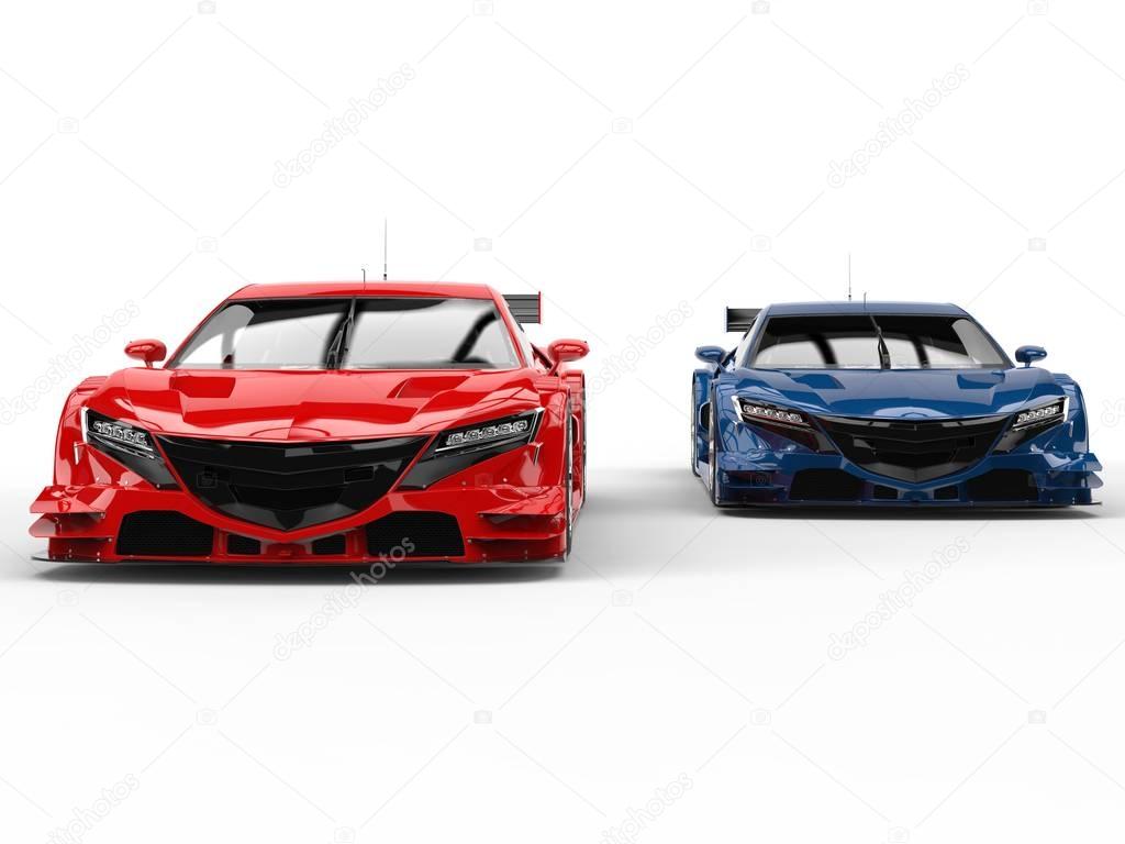 Red and blue beautiful concept sports cars