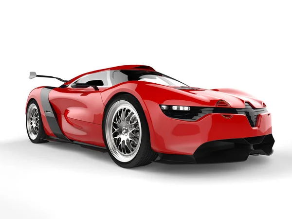 Parlak kırmızı spor konsept otomobil - güzellik vurdu — Stok fotoğraf