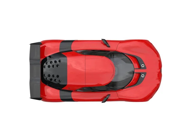 Шинный красный современный суперспорткар - вид сверху — стоковое фото