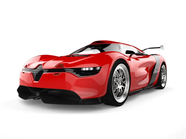 Glänsande röd sportbil koncept — Stockfoto