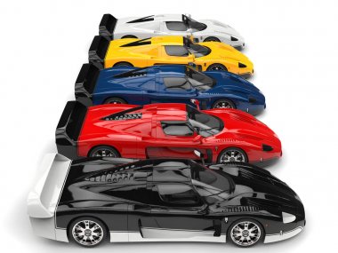 Çarpıcı konsept supercars şaşırtıcı renklerde - yan Üstten Görünüm