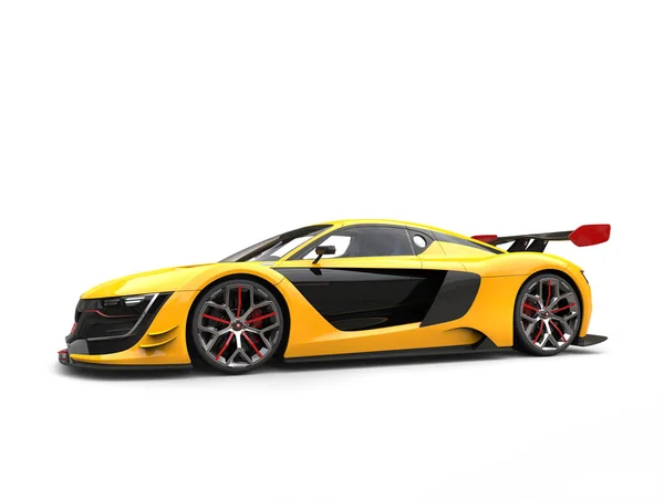 Fantastisk super sportbil - Amber och svarta färgschema — Stockfoto