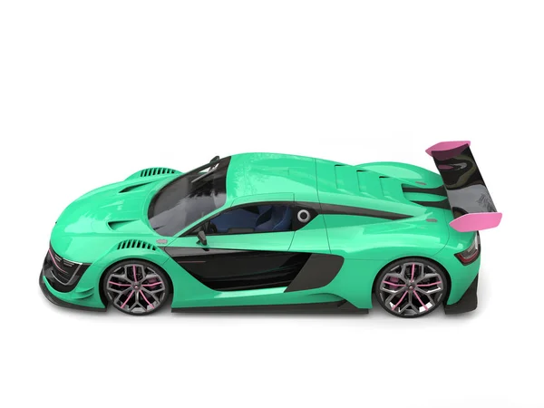 Menta verde super coche con bonitos detalles púrpura suave — Foto de Stock