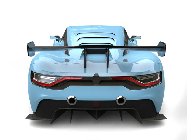 Cool space blue modern race car - tail view — Stock Photo, Image