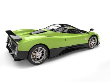 Floresan yeşil modern süper araba - yan açısı shot