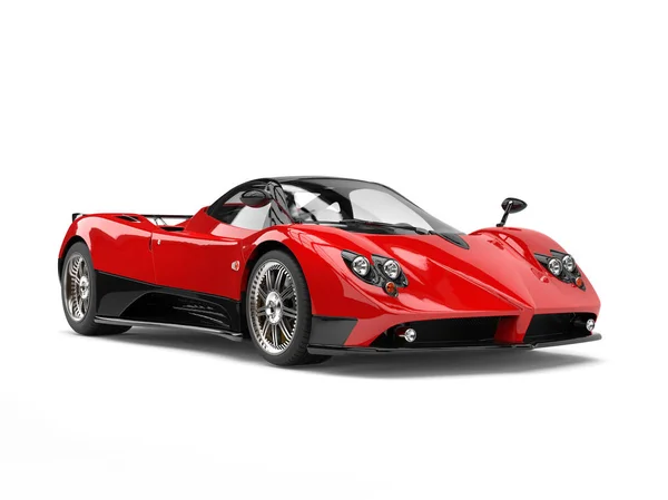 Ros röd konceptet super sportbil med svarta sidopaneler — Stockfoto
