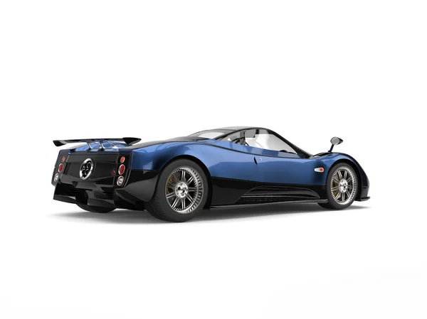 Metál kék félelmetes luxus super sportkocsi - oldalnézet — Stock Fotó