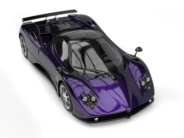 Super carro violeta metálico - vista de cima para baixo — Fotografia de Stock