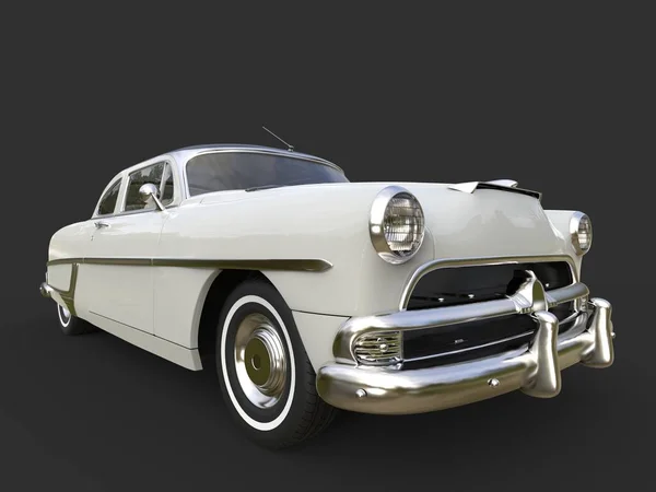 Glorioso vintage perla coche blanco - rueda delantera primer plano — Foto de Stock