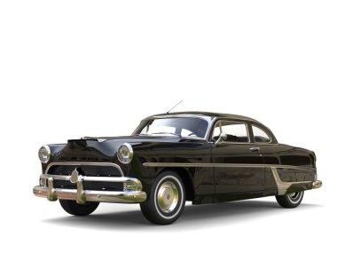 Parlak siyah restore edilmiş eski model araba
