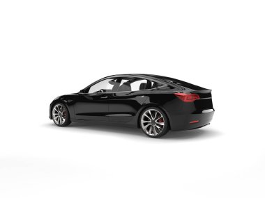 Modern elektrikli aile arabası - parlak siyah - studio vurdu