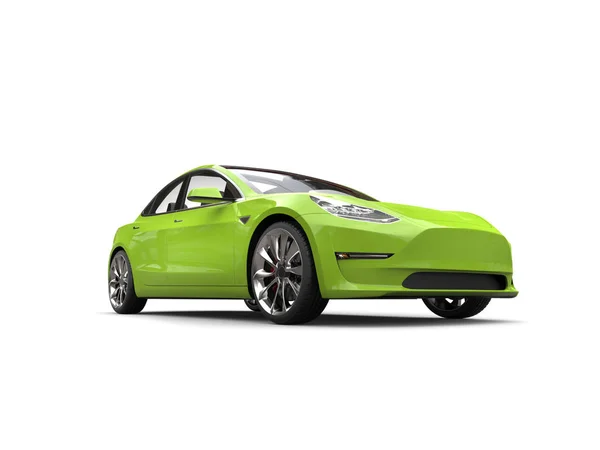 Carro de negócios elétrico verde louco — Fotografia de Stock
