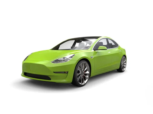 Mad green electric business car - beauty shot