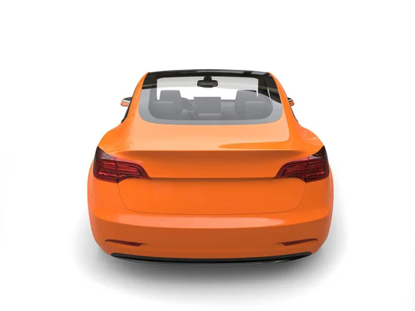 Cool moderne elektrische auto - hittegolf oranje verf - achteraanzicht — Stockfoto