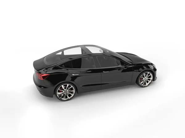 Moderne elektrische gezinsauto - glanzend zwart - glazen dak — Stockfoto