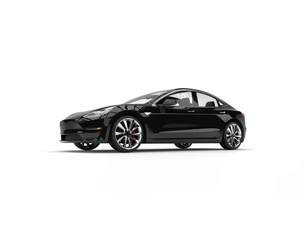 Auto elettrica veloce famiglia - jet black - colpo di bellezza — Foto Stock