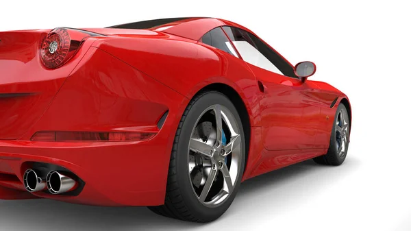 Rose red super sports car - rear wheel close seup shot — стоковое фото