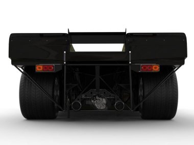 Kömür siyah vintage yarış arabası - arkadan görünüm