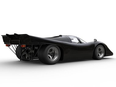 Kömür siyah vintage yarış arabası - kuyruk görünüm güzellik vurdu