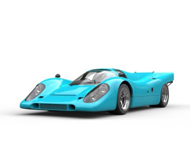 Turkuaz mavi vintage yarış süper araç
