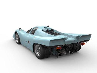 Parlak mavi vintage yarış arabası