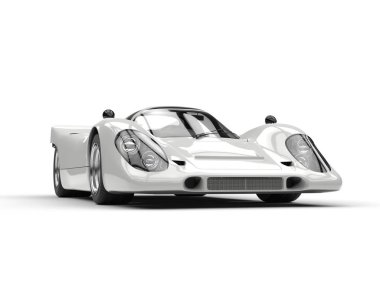 Hayalet beyaz vintage yarış arabası