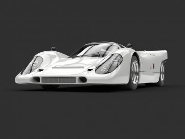 Güzel beyaz eski Zamanlayıcı yarış arabası