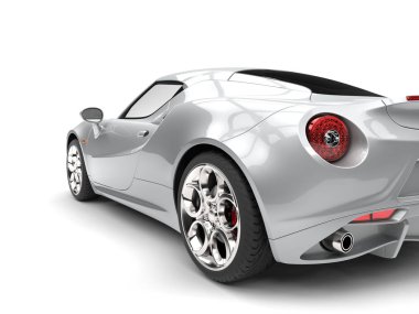 Parlak gümüş lüks spor otomobil - kuyruk ışık portre vurdu