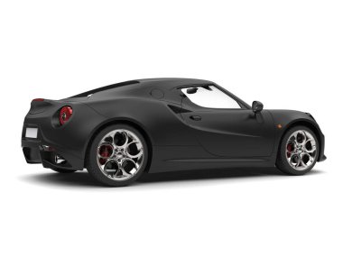 Süper mat siyah spor araba - yan görünüm