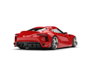 Büyük koyu kırmızı modern süper spor araba - arkadan görünüm